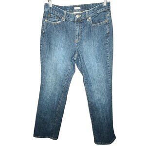 Liz&co. Jeans Women Size 12 Blue Medium Washout Denim Straight Leg Casual Ladies